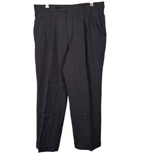 Oscar de la Renta Dress Pants Trousers Size 35 Men's Gray 100% Wool‎ Pleated